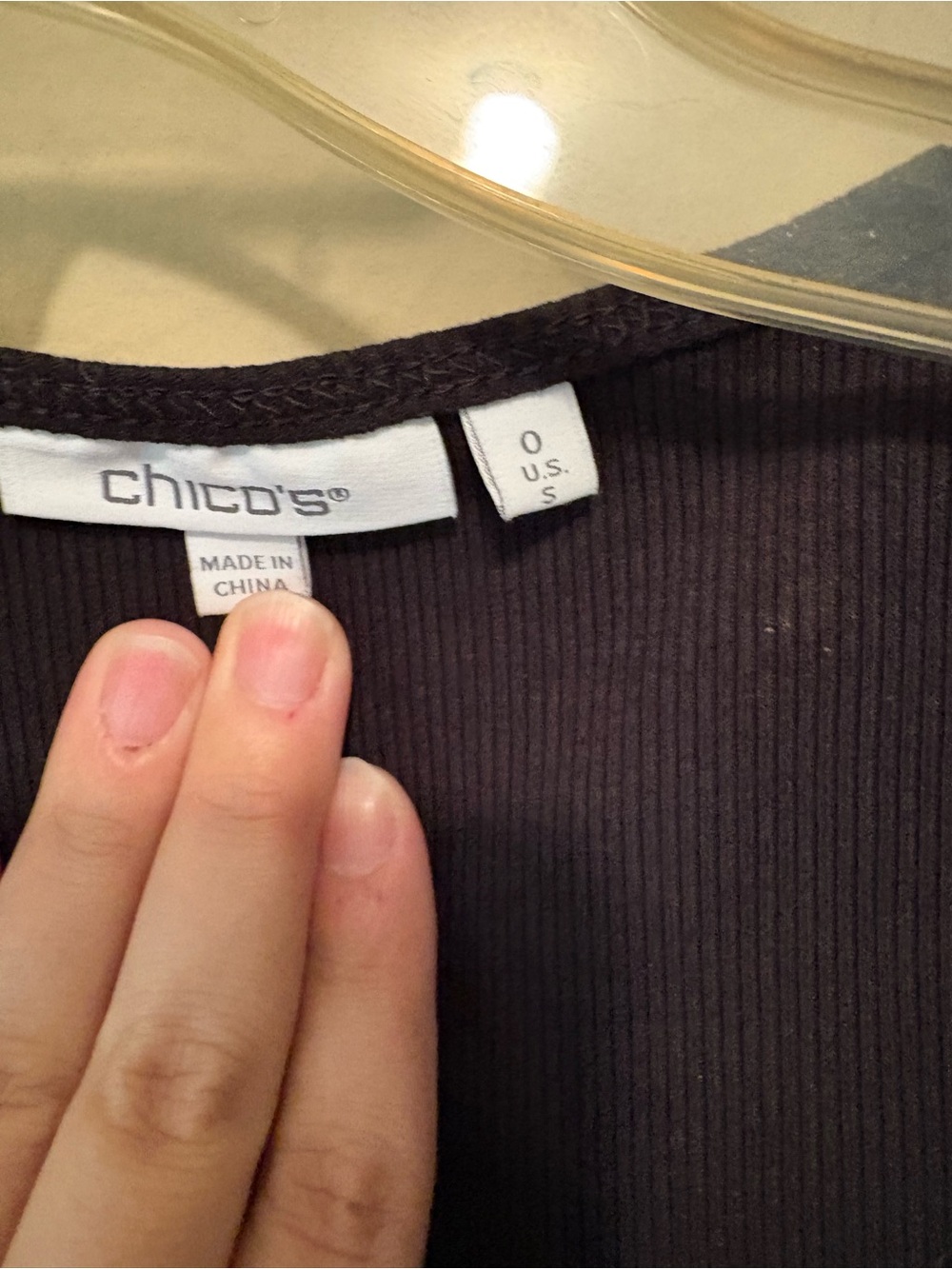 Chico's Black Ruffle Sleeve Ribbed Tank - Picture 3 of 4